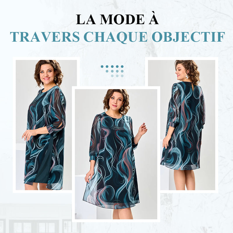 💃Un Souffle de Poésie, Une Robe pour Rêver🌷50% de réduction🔥Robe Midi Rêveuse en Mousseline