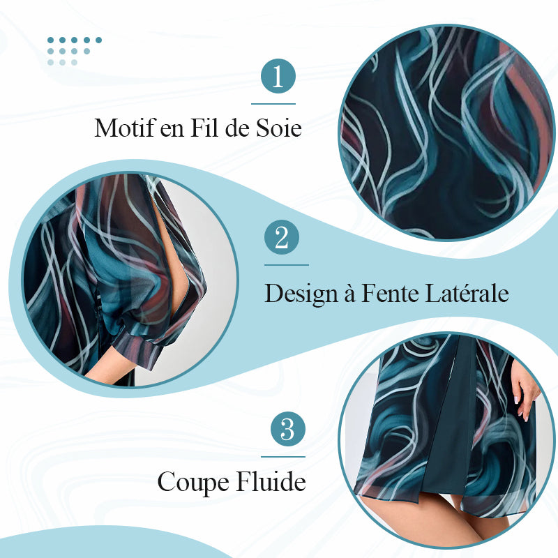 💃Un Souffle de Poésie, Une Robe pour Rêver🌷50% de réduction🔥Robe Midi Rêveuse en Mousseline