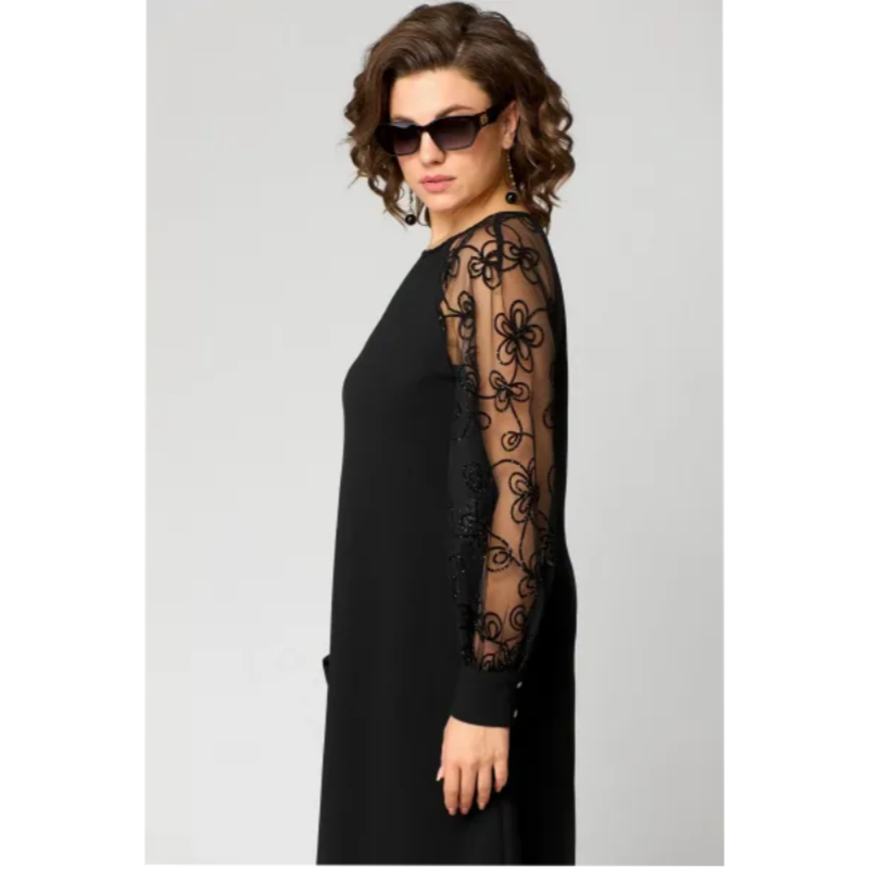 ⏳Spécial à durée limitée⏰Robe patchwork en dentelle à encolure ronde et manches longues