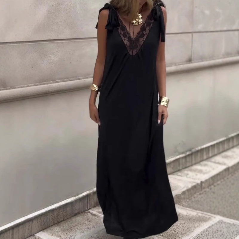 ⏳Spécial à durée limitée⏰Robe Longue Sans Manches à Col en V en Dentelle👗