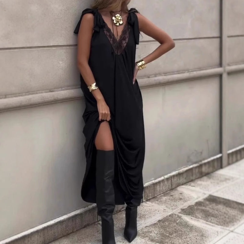 ⏳Spécial à durée limitée⏰Robe Longue Sans Manches à Col en V en Dentelle👗