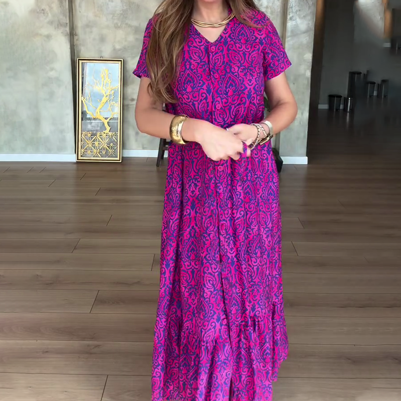 ⏳Spécial à durée limitée⏰Robe florale à col en V pour femmes👗