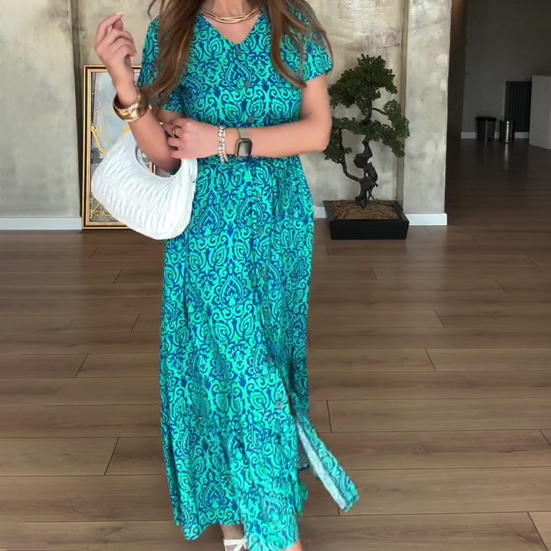 ⏳Spécial à durée limitée⏰Robe florale à col en V pour femmes👗