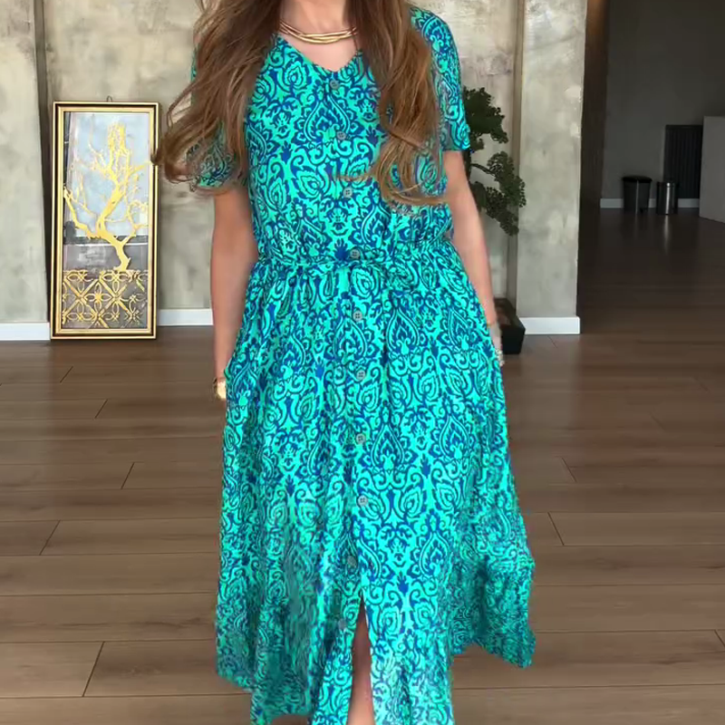 ⏳Spécial à durée limitée⏰Robe florale à col en V pour femmes👗