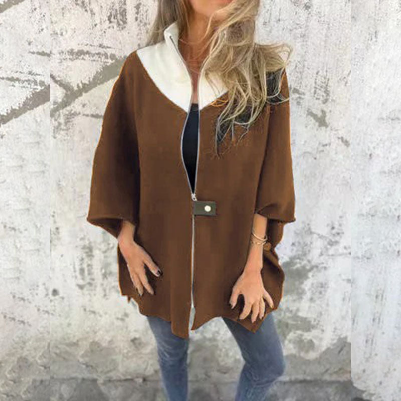 ⏳Spécial à durée limitée⏰Veste Décontractée avec Col Montant et Demi-Fermeture Éclair pour Femmes