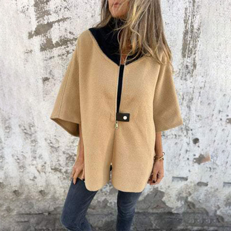 ⏳Spécial à durée limitée⏰Veste Décontractée avec Col Montant et Demi-Fermeture Éclair pour Femmes