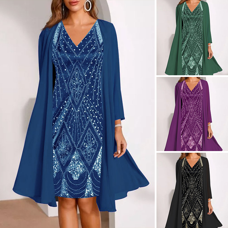 ✨Nouveau style 2025👗Robe en mousseline avec imprimé numérique 3D
