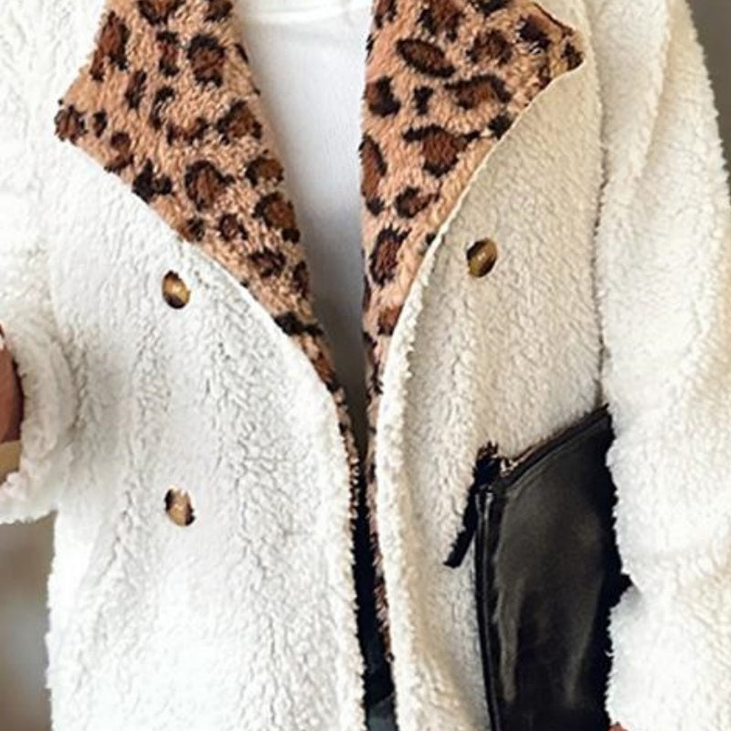 ⏳Spécial à durée limitée⏰Manteau doudou à bordure léopard🧥