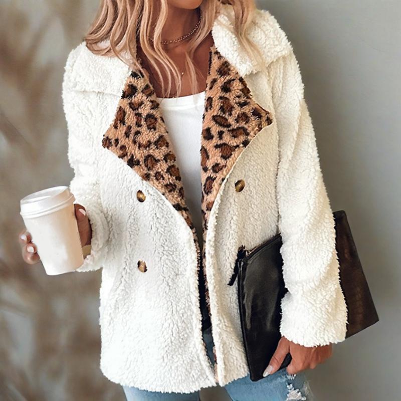 ⏳Spécial à durée limitée⏰Manteau doudou à bordure léopard🧥