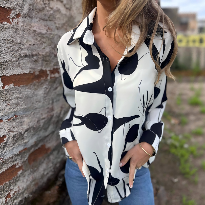 ⏳Spécial à durée limitée⏰Chemise femme ample à motif artistique👚
