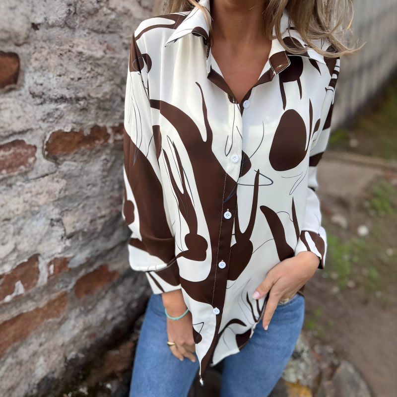 ⏳Spécial à durée limitée⏰Chemise femme ample à motif artistique👚
