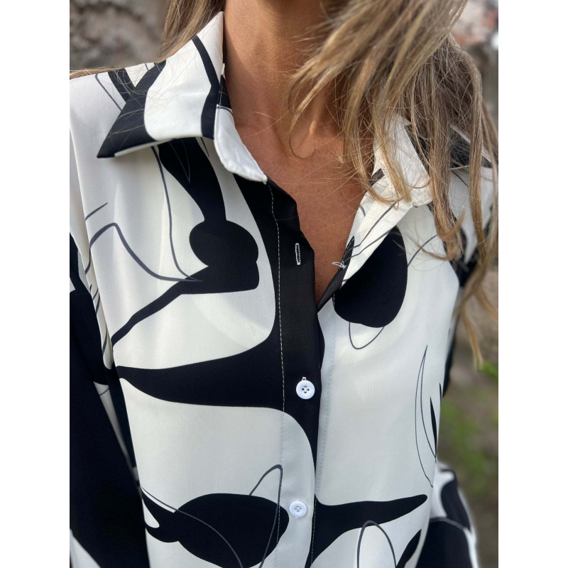 ⏳Spécial à durée limitée⏰Chemise femme ample à motif artistique👚