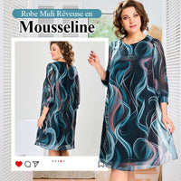 💃Un Souffle de Poésie, Une Robe pour Rêver🌷50% de réduction🔥Robe Midi Rêveuse en Mousseline