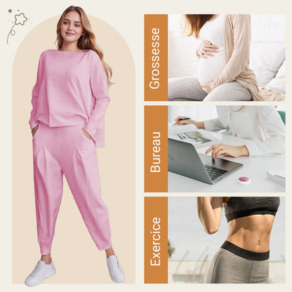 ⏳Spécial à durée limitée⏰Manches longues et pantalon à col rond (Ensemble 2 pièces)