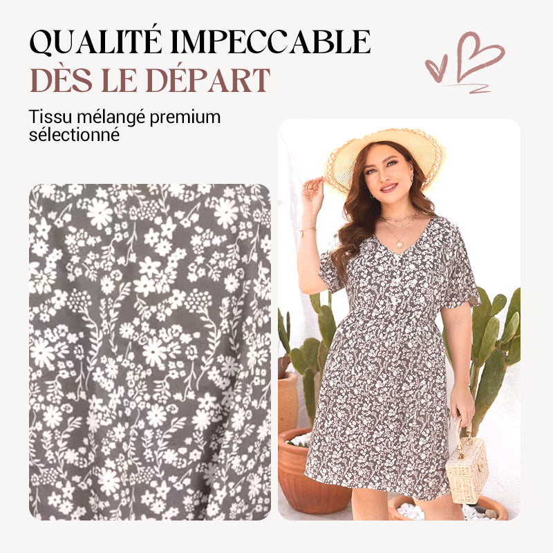 ⏳Spécial à durée limitée⏰Robe décontractée à col en V et manches courtes👗