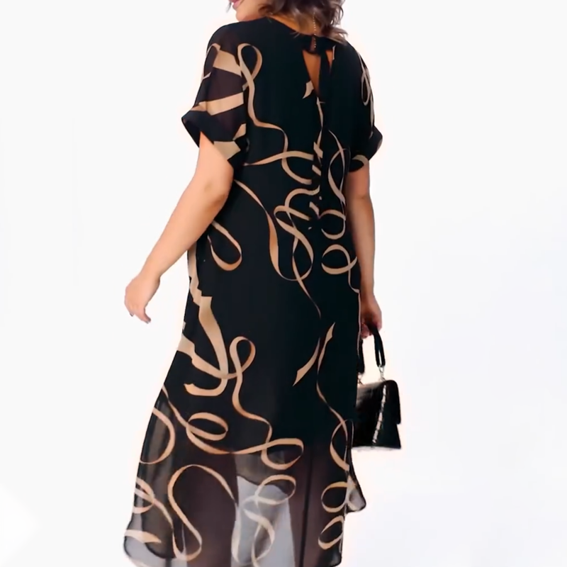 🎁2025 Meilleures ventes🌟Robe midi fluide avec décolleté en V(🔥50% de réduction)