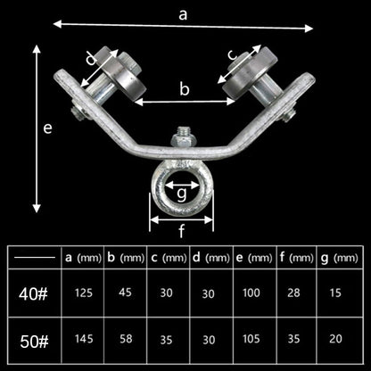 Pousbo® Poulie robuste en fer à angle très résistante