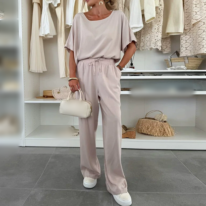 ⏳Spécial à durée limitée⏰Ensemble 2 pièces - Top à manches courtes et pantalon à cordon de serrage