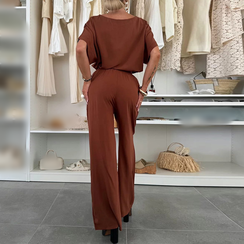 ⏳Spécial à durée limitée⏰Ensemble 2 pièces - Top à manches courtes et pantalon à cordon de serrage
