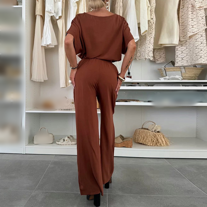 ⏳Spécial à durée limitée⏰Ensemble 2 pièces - Top à manches courtes et pantalon à cordon de serrage
