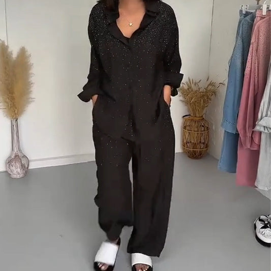 ⏳Spécial à durée limitée⏰Chemises étincelantes pour femmes ＆ Pantalon à jambe large 2 pièces
