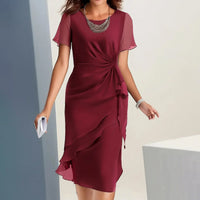 💃Élégance Sans Effort : Robe Polyvalente pour Toutes les Occasions👗Robe élégante de couleur unie