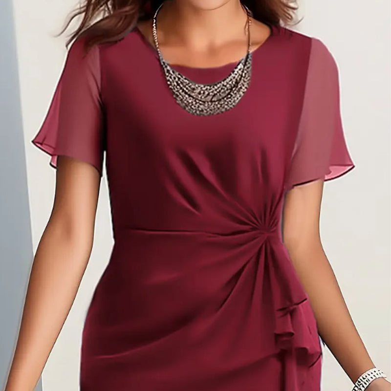 💃Élégance Sans Effort : Robe Polyvalente pour Toutes les Occasions👗Robe élégante de couleur unie