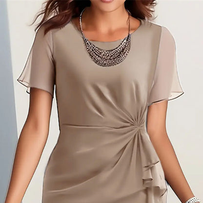 💃Élégance Sans Effort : Robe Polyvalente pour Toutes les Occasions👗Robe élégante de couleur unie