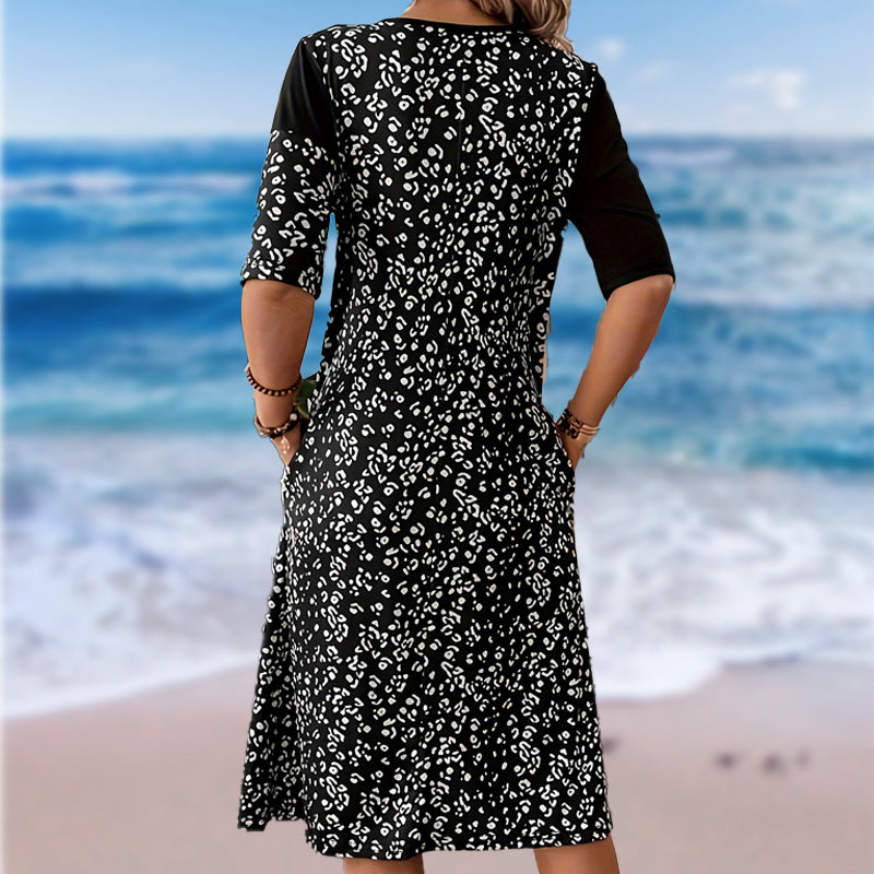 💃Élégance Vintage, Confort Moderne – Porter en Toute Liberté🌸Robe en coton imprimé vintage avec patchwork pour femmes