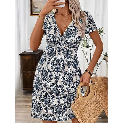Élégance Sans Effort : Confort & Style en 1 Robe🔥Robe sans manches à col en V et à taille plissée pour femmes