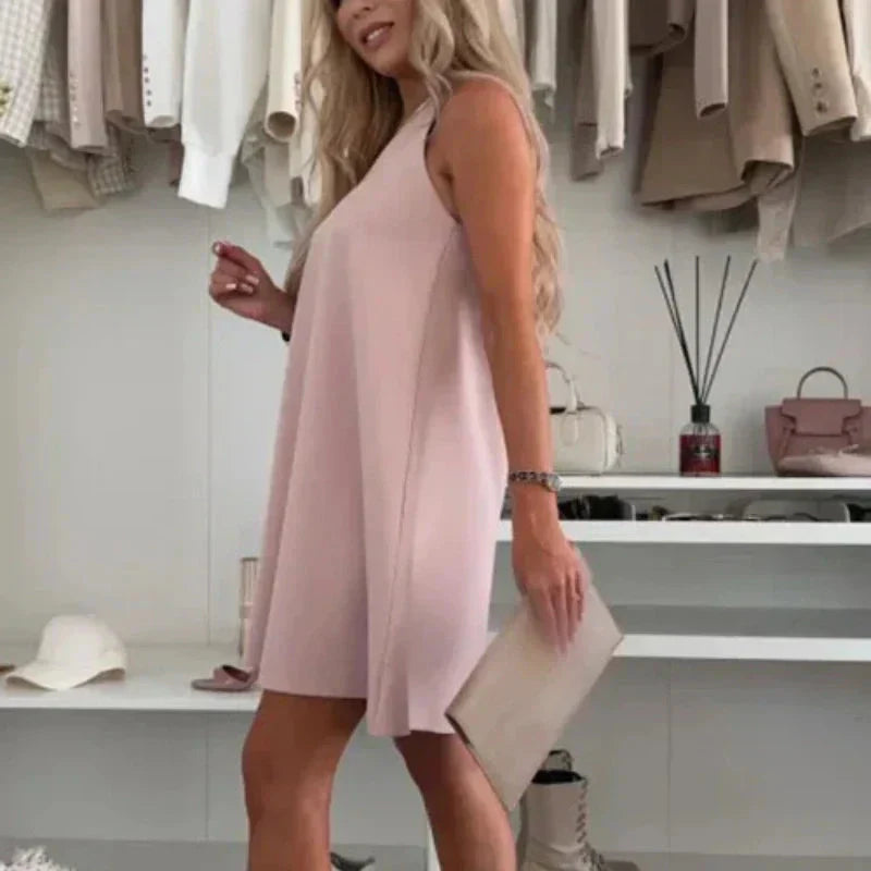 🌈Élégance Sans Effort : Robe A-Ligne pour Tous les Moments❤️Robe décontractée sans manches en ligne A pour femmes
