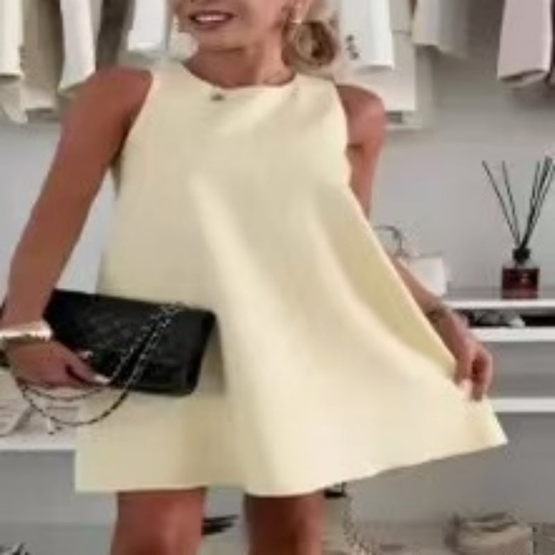 🌈Élégance Sans Effort : Robe A-Ligne pour Tous les Moments❤️Robe décontractée sans manches en ligne A pour femmes