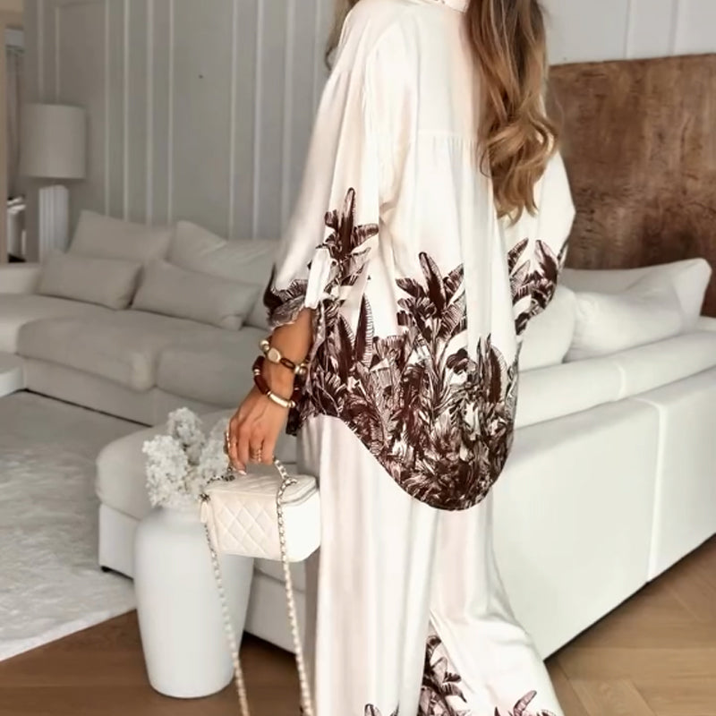 ⏳Spécial à durée limitée⏰Ensemble 2 pièces, chemise et pantalon en soie, coupe décontractée