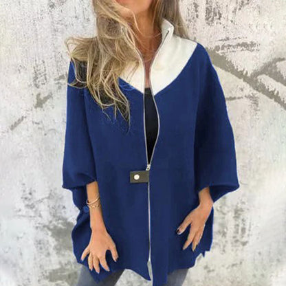 ⏳Spécial à durée limitée⏰Veste Décontractée avec Col Montant et Demi-Fermeture Éclair pour Femmes