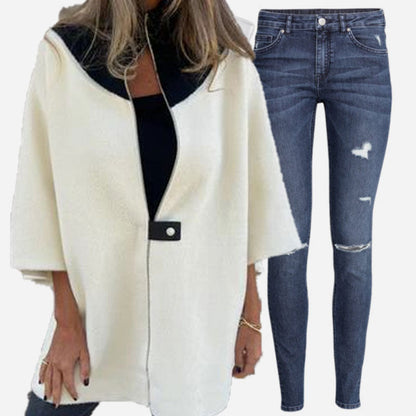 ⏳Spécial à durée limitée⏰Veste Décontractée avec Col Montant et Demi-Fermeture Éclair pour Femmes