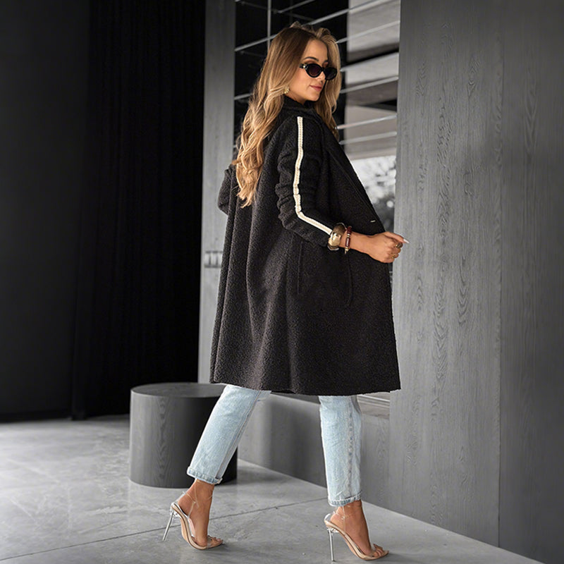 ⏳Spécial à durée limitée⏰Manteau à rayures avec revers cranté🧥