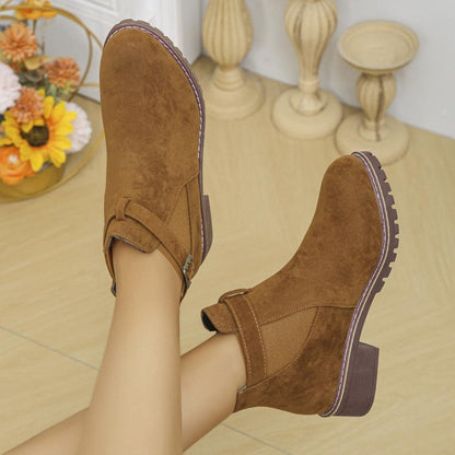 ⏳Spécial à durée limitée⏰Bottines élastiques solides à talons bas pour femmes👢