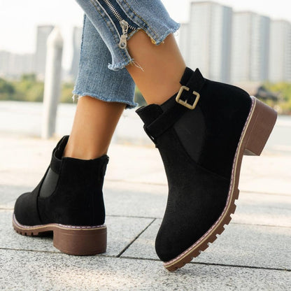 ⏳Spécial à durée limitée⏰Bottines élastiques solides à talons bas pour femmes👢
