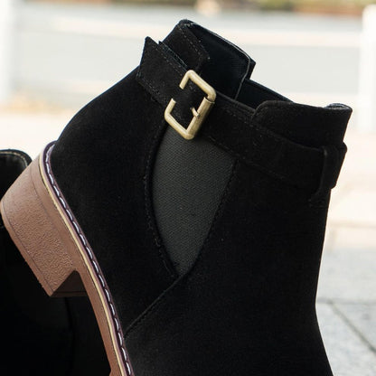 ⏳Spécial à durée limitée⏰Bottines élastiques solides à talons bas pour femmes👢