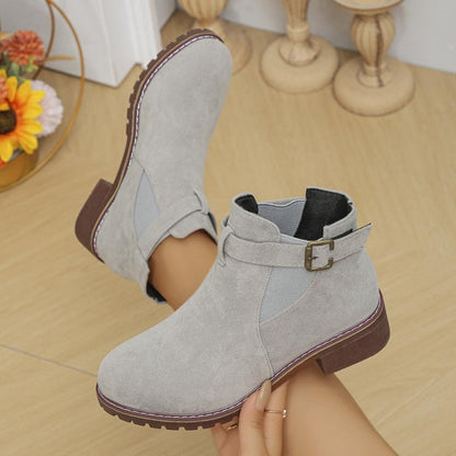 ⏳Spécial à durée limitée⏰Bottines élastiques solides à talons bas pour femmes👢