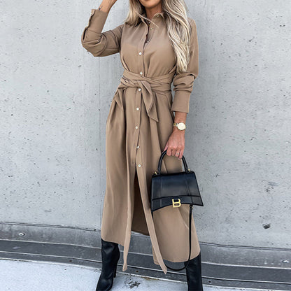 ⏳Spécial à durée limitée⏰Robe chemise manches longues pour femme👗
