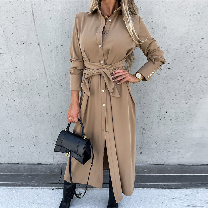 ⏳Spécial à durée limitée⏰Robe chemise manches longues pour femme👗