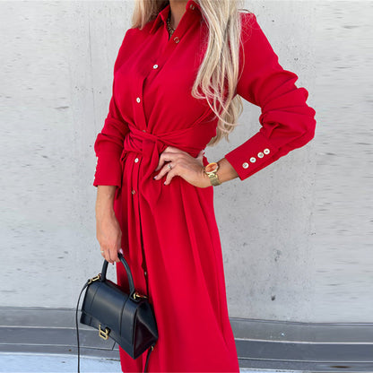 ⏳Spécial à durée limitée⏰Robe chemise manches longues pour femme👗