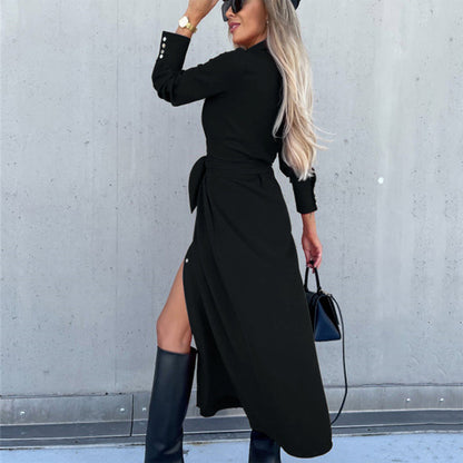 ⏳Spécial à durée limitée⏰Robe chemise manches longues pour femme👗