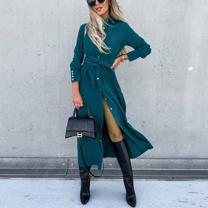 ⏳Spécial à durée limitée⏰Robe chemise manches longues pour femme👗