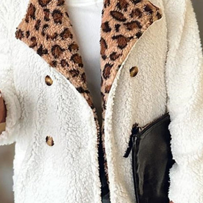 ⏳Spécial à durée limitée⏰Manteau doudou à bordure léopard🧥