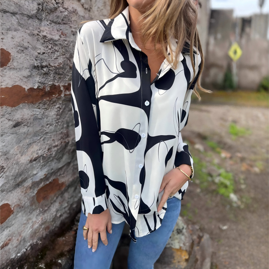 ⏳Spécial à durée limitée⏰Chemise femme ample à motif artistique👚